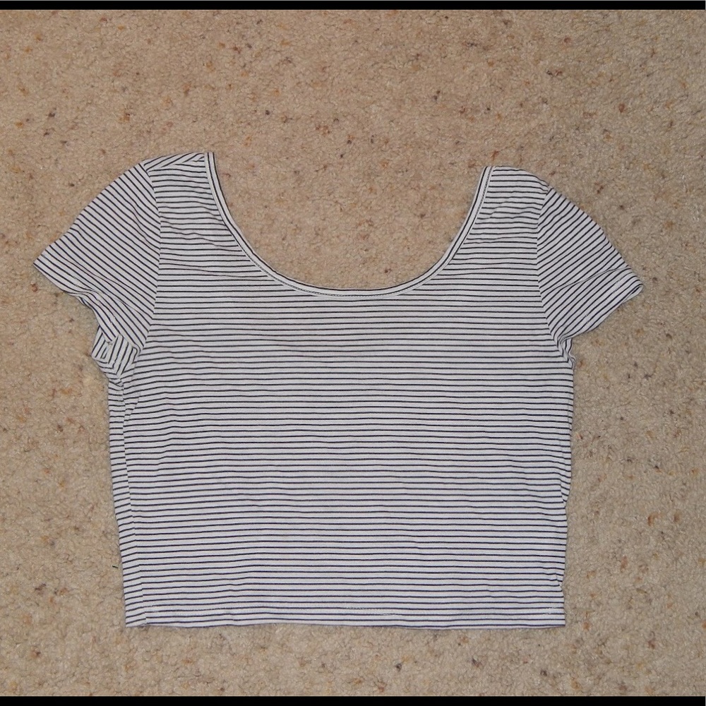 striped AEO crop top
